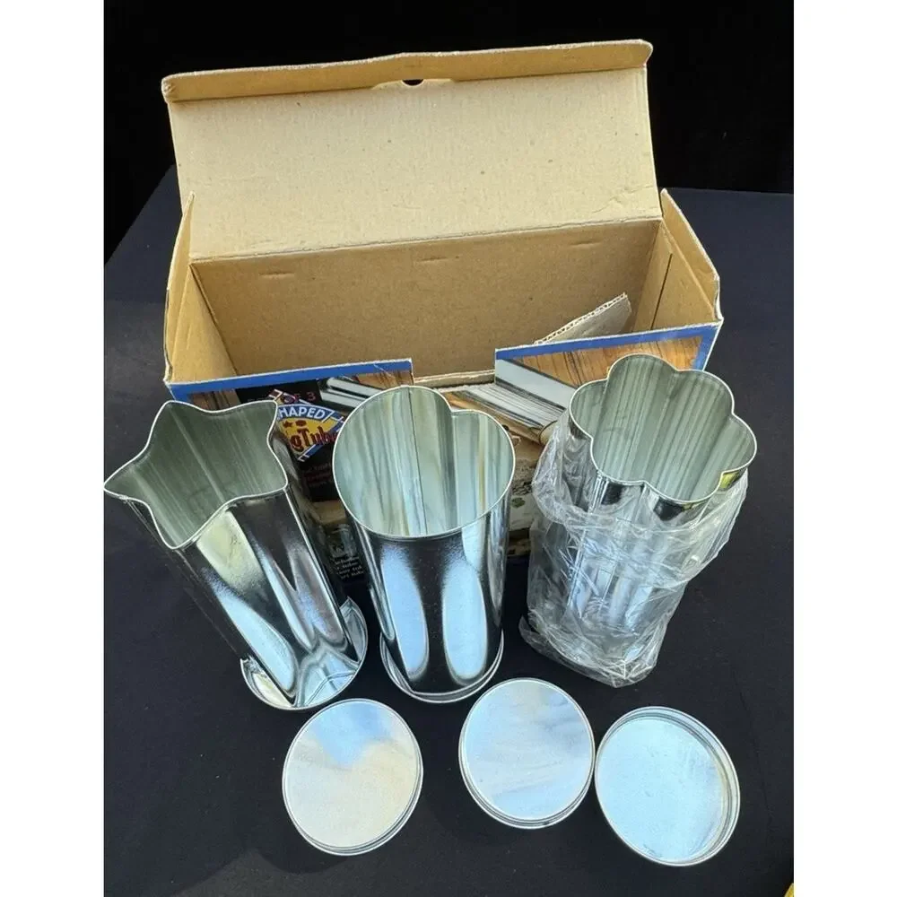 Fun Shaped Baking Tubes Set Of 3 Includes Star Flower & Heart Tubes New Open Box